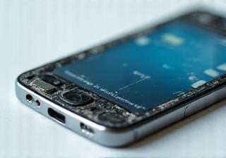 Smartphone riparato con schermo intatto