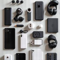 Vari accessori per smartphone esposti