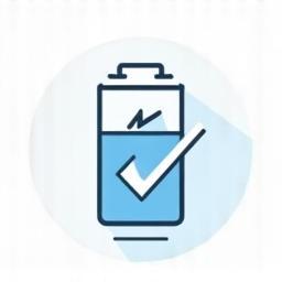 Icona che rappresenta una batteria con segno di ottimizzazione