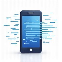 Icona che rappresenta codice o software su un dispositivo mobile