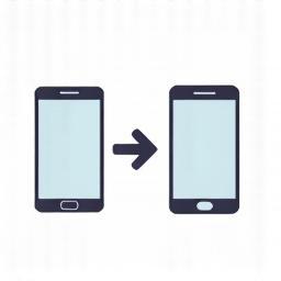 Due smartphone con freccia che indica lo scambio